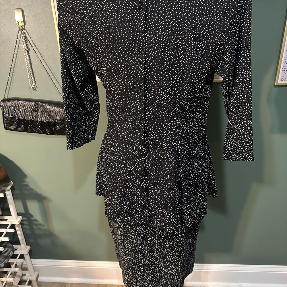 Vintage PJ Klein Petites Black & White Polka Dot Dress Made in USA Size Petite - Picture 3 of 6